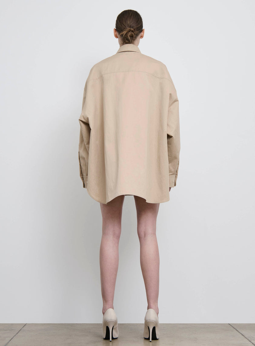 Drill Shirt Dress Mini